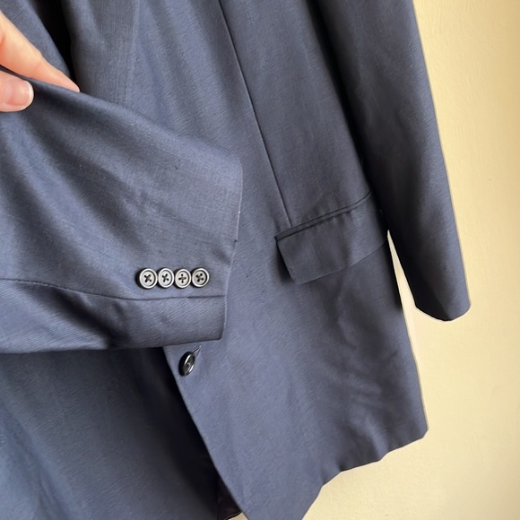 Hickey-Freeman Bespoke Blazer in Navy Size 46R Ing Loro Piana - Picture 3 of 12